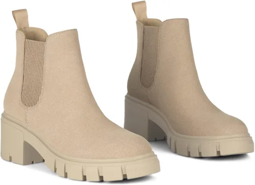 Miniatura 5 de Athlefit Botas Chelsea de moda para mujer, tacón grueso, sin cordones, elásticos y tobilleros