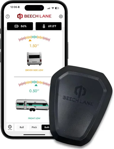 Beech Lane Sistema de nivelación inalámbrico de autocaravana, fabricado en los Estados Unidos, aplicación de teléfono fácil de usar con medidas de