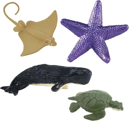 Miniatura 6 de Safari Ltd Ocean TOOB viene con 12 diferentes modelos de figuras de juguete de animales pintados a mano incluyendo león marino, rayo de águila