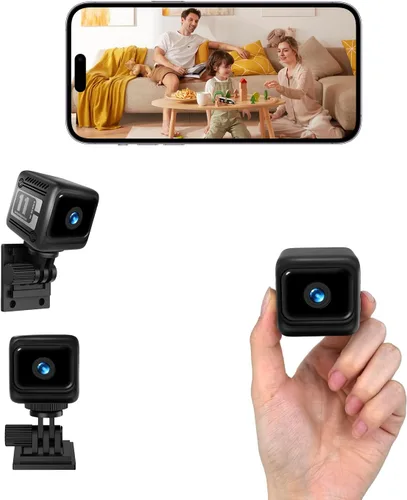 Mini cámara de seguridad, cámara inalámbrica HD de 1080p para interiores con batería de 6 horas y no necesita WiFi para grabación, detección de