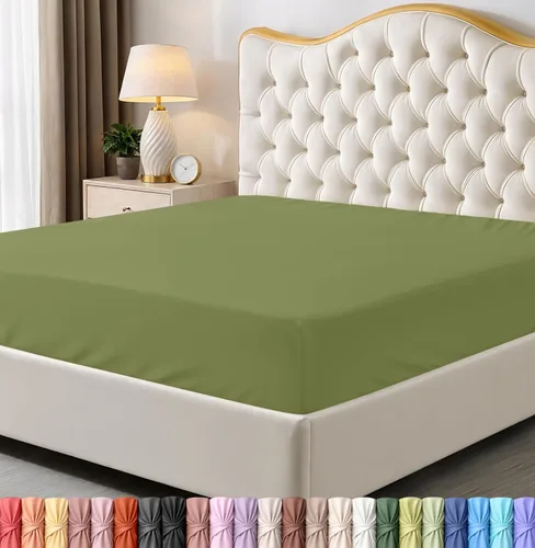 Miniatura 46 de Utopia Bedding Sábana Bajera Completa Ajustada - Sábana de Fondo - Bolsillo Profundo - Microfibra Suave - Resistente al Encogimiento y la Azul Spa