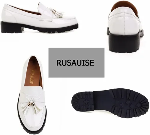 Miniatura 5 de Mocasines gruesos de charol con borla para mujer, estilo casual, sin cordones, con plataforma
