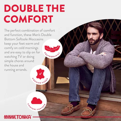 Miniatura 5 de Minnetonka Suela suave de doble parte inferior para hombre, Marrón