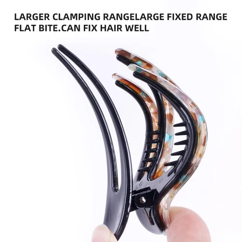 Miniatura 6 de Mistofu 3 pinzas planas de garra – Pinzas curvadas francesas Concord – Fuerte agarre antideslizante garra para mujeres – Pinza grande para cabello