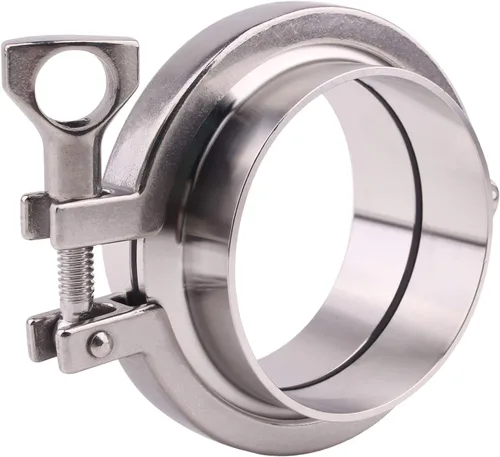 Miniatura 12 de DERNORD Abrazadera triple de acero inoxidable (abrazadera de Trí-Trébol) + 2 piezas de virola de soldadura de tubería sanitaria SUS304 + junta FKM