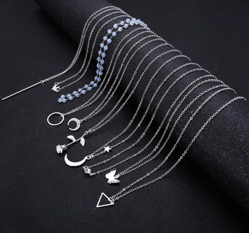 Miniatura 7 de Honsny 20 piezas de collares de gargantilla chapados en oro de 14 quilates para mujer, conjunto de collares de cadena simple con colgante de moneda
