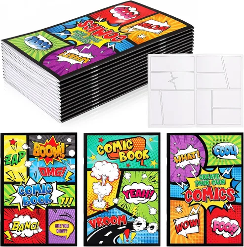 Harloon 3 piezas de cómics en blanco de 6.6 x 10 pulgadas con paneles, dibuja tú mismo, plantillas de dibujos de cómics, diseños variados, diseños