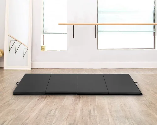 Miniatura 6 de Colchonetas para gimnasia para el hogar, 4 x 10 x 2 pulgadas, almohadilla de ejercicio de gimnasio con asas de transporte, alfombrilla de ejercicio