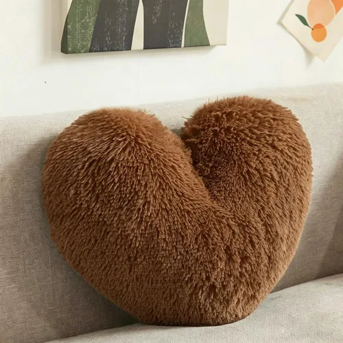 Miniatura 21 de MorroMorn Almohadas de Pelo Esponjoso en Forma de Corazón, Almohadas Decorativas Peludas para Sofá, Cama, Decoración Linda de Habitación