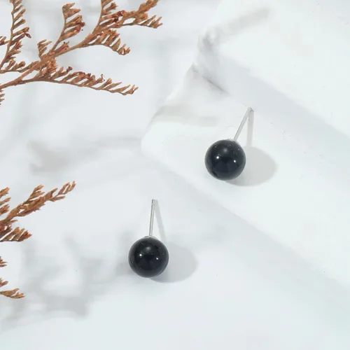Miniatura 114 de Natural Stone Stud Earrings for Women 8mm Sterling Silver Genuine Gemstone Earrings Handmade Sterling Silver Crystal Stud Earrings for Women