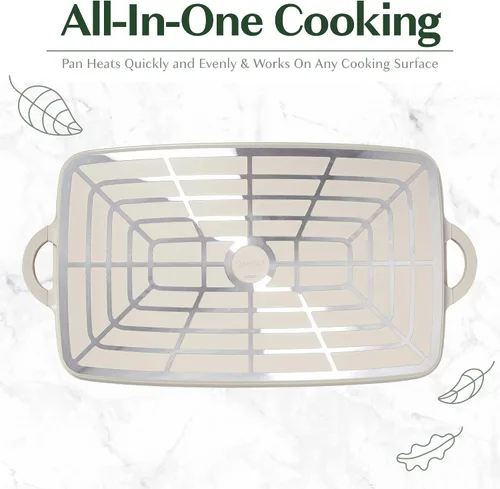 Miniatura 6 de Goodful Plancha de Doble Quemador Todo en Uno, Cerámica Antiadherente, Aluminio Fundido Duradero, Apto para Horno y Lavavajillas, Fabricado sin Lino
