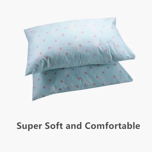 Miniatura 4 de Funda de almohada azul de 2 piezas para cabello y piel, 100% algodón, tamaño estándar, con cierre de sobre, 20 x 30 pulgadas