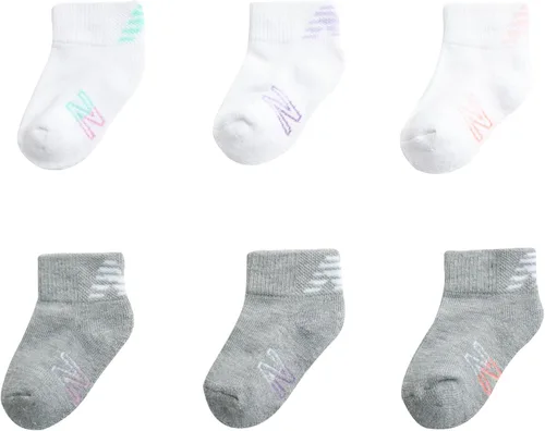Miniatura 4 de New Balance Calcetines para bebé, paquete de 6 calcetines acolchados de corte de un cuarto (bebébebé)