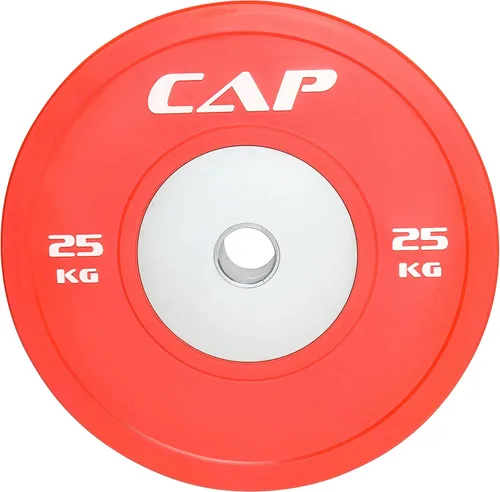 Miniatura 7 de CAP Barbell - Disco de goma de competición olímpica, con centro de acero (individual), compatible con barras de 5.08 cm.