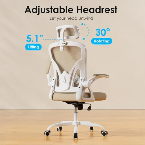 Miniatura 5 de Farini Silla ergonómica de oficina, silla de escritorio para oficina en casa con reposacabezas, silla de computadora de respaldo alto
