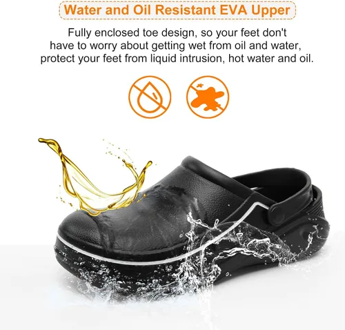 Miniatura 2 de JSWEI Zapatos de cocina unisex para adultos, antideslizantes, resistentes al agua, para hombres, mujeres, enfermeras, jardineros, interiores
