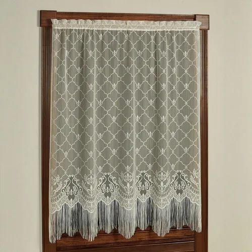 Miniatura 7 de Touch of Class Panel de cortina victoriana de encaje Fleur de Lis para ventana de poliéster - Oro antiguo - Panel de estilo europeo para ventanas