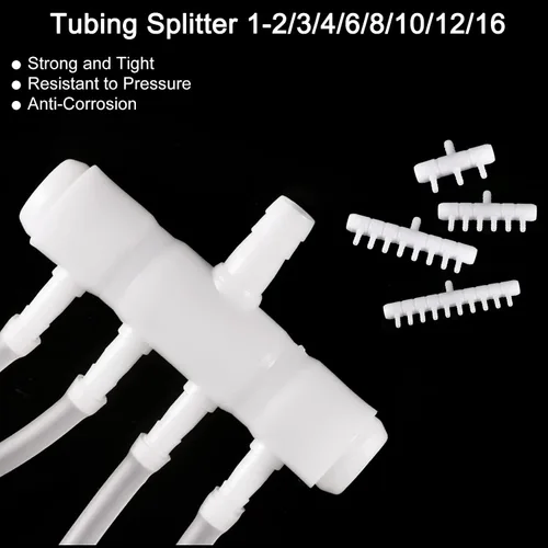Miniatura 5 de uxcell 5 unids 0.315 in a 0.217 in 2 vías línea de aire tubo divisor conector pecera tanque oxígeno tubo aire adaptador para acuario, azul