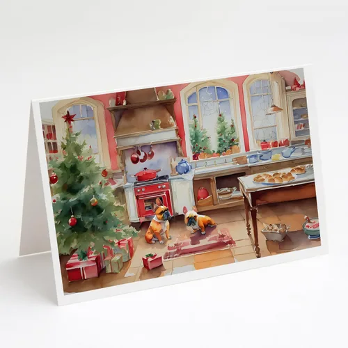 Miniatura 110 de Caroline's Treasures DAC3884GCA7P Paquete de 8 tarjetas en blanco de Navidad con galletas de husky siberiano Tarjetas de felicitación con sobres