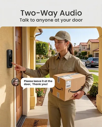 Miniatura 7 de youkey Timbre inalámbrico sin suscripción, timbre de video de doble cámara 2K con timbre, ver visitante y paquete a la vez, WiFi 5G, almacenamiento