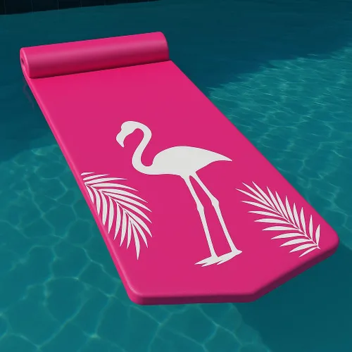 Miniatura 10 de California Sun Flotador de piscina con cojín de espuma insumergible de lujo de gran tamaño Blanco/Pino