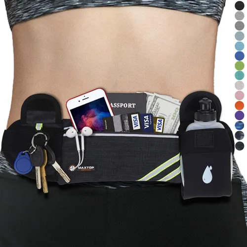 Miniatura 9 de Riñonera delgada para correr para mujeres y hombres, cintura reflectante para caminar, fitness, entrenamiento, ejercicio, resistente al agua