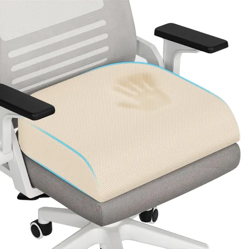 Miniatura 17 de TranquilRelax - Cojín grande para asiento de espuma viscoelástica para largas horas de sentado en silla de oficina, asiento de coche, almohadilla