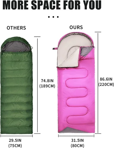 Miniatura 3 de Sleeping Bags for Adults Backpacking Lightweight Waterproof- Cold Weather Sleeping Bag for Girls Boys Mens for Warm Camping Hiking Outdoor Travel