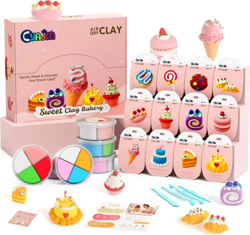 Miniatura 10 de Kits de arcilla seca al aire – 12 cajas de arcilla mágica de modelado para niños, juego de manualidades de arcilla para moldear temática