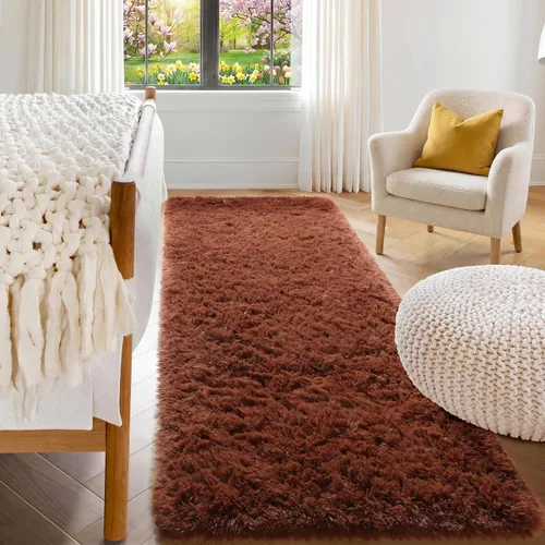 Miniatura 127 de ONASAR - Alfombra de pasillo negra de 2 x 6 pies, esponjosa, lavable, ultrasuave, afelpada, peluda, tapete para bebés, dormitorio de niños, armario