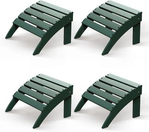 Miniatura 15 de GREENVINES Adirondack-Ottoman Plástico HDPE Reposapiés para exteriores Todo tipo de clima Reposapiés Taburete para pies Negro para Agua