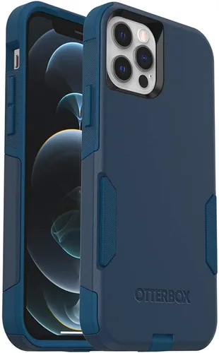OtterBox Commuter Series - Funda para iPhone 12 Pro Max, diseño a medida (azul Blazer/Stormy Seas Blue)