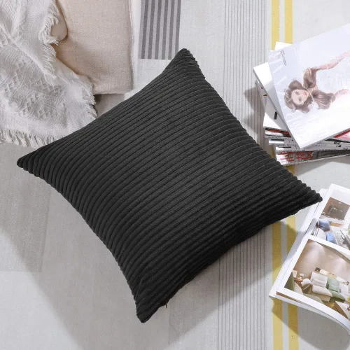 Miniatura 115 de Artscope Fundas de Almohada de Pana a Rayas Acogedoras Súper Suaves Decorativas Cuadradas Fundas de Cojín para Sofá Sillón Dormitorio Decoración