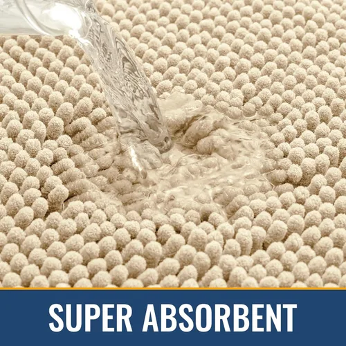 Miniatura 4 de Arotive Alfombras de baño de felpilla extrasuaves y absorbentes, de 24 x 16 pulgadas, lavables a máquina, parte trasera de goma antideslizante