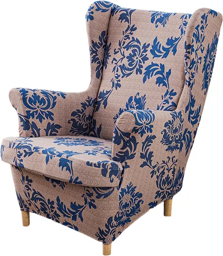 Miniatura 43 de Eco-Ancheng Funda para silla Wingback, 2 piezas, respaldo de ala, fundas de elastano para sillón con respaldo de ala, fundas para sillón con parte
