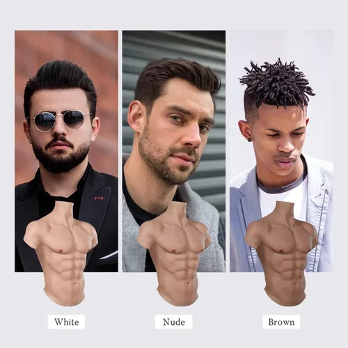 Miniatura 8 de BINIMOKOO Traje de silicona realista para el pecho masculino traje muscular falso traje muscular de silicona