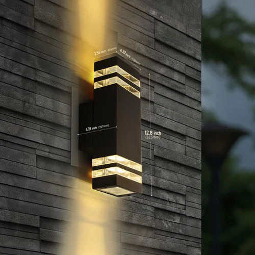 Miniatura 3 de Aplique de pared LED impermeable para porche de 12 W, (sensor de atardecer a amanecer), lámparas de pared modernas e impermeables, 1000 lúmenes