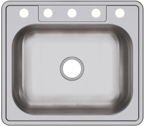 Miniatura 25 de Elkay D12522 Dayton Fregadero de Cocina de Acero Inoxidable de 25" de Empotrar de Una Sola Cubeta - 1 Orificio para Grifo