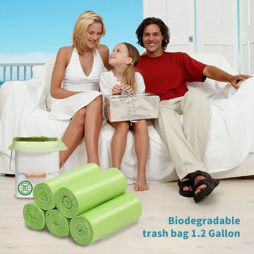 Miniatura 4 de Bolsas de basura pequeñas de 1.2 galones - 120 unidades Bolsas de basura de baño mini Bolsas de basura de 5L biodegradables Bolsas de basura
