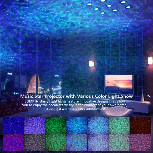 Miniatura 8 de Proyector de estrellas con luz nocturna de galaxia, proyector de estrellas astronautas con 21 modos de color, altavoz Bluetooth, ruido blanco