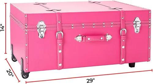 Miniatura 5 de DormCo Texture® Brand - Baúl con ruedas - Rosa cereza - Grande