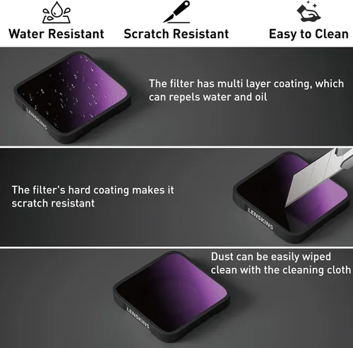 Miniatura 4 de Paquete de 4 filtros ND ND8 ND16 ND32 CPL para GoPro Hero 13, Hero12, Hero11, Hero10, Hero 9 negro, HD de vidrio óptico de densidad neutra