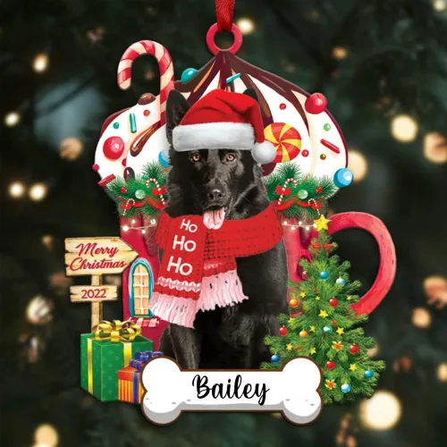 Miniatura 82 de Amantes de los perros de Navidad – Navidad de perros disponibles para muchos perros Shi Tzu – Adorno con forma personalizada, adorno de Navidad