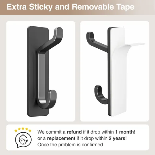 Miniatura 5 de Ganchos de pared autoadhesivos para colgar: extra fuertes 13 libras, gancho para abrigo, toalla en baños, ducha, cocina, pared, gancho de puerta