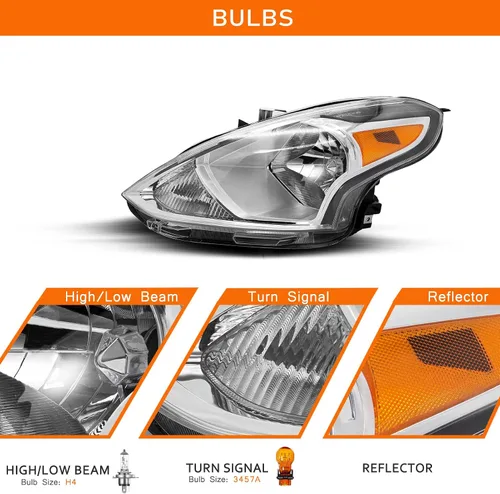 Miniatura 2 de Conjunto de faros delanteros compatible con Nissan Versa 2015, 2016, 2017, 2018, 2019, lado izquierdo del conductor