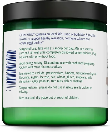 Miniatura 4 de Vitanica Optinositol - Apoyo a la ovulación con mio-inositol y D-Chiro inositol - Suplemento de salud para mujer con 4000 mg de polvo