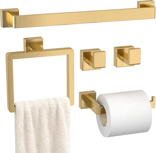 Miniatura 18 de Juego de 10 accesorios de baño negro mate, juego de herrajes de baño de acero inoxidable, toalleros para baño montados en la pared, juego de barras