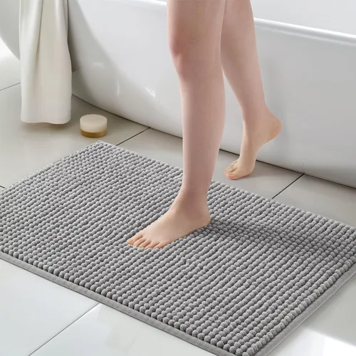 Miniatura 31 de FRESHMINT Alfombra de baño de felpilla gruesa y grumosa, 17"x24", alfombrilla de baño antideslizante, accesorio decorativo suave, linda alfombrilla