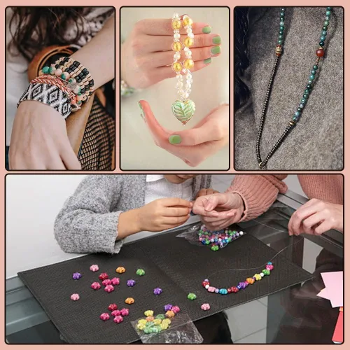 Miniatura 7 de Hilo elástico de 0.024 in para pulseras, 3 rollos de cordón elástico, cuerda elástica de cuentas de cristal para pulseras, cuentas y fabricación