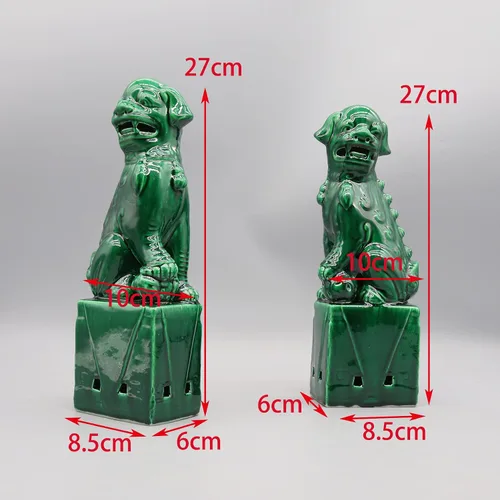 Miniatura 2 de Eastern tide Par de perros Foo, Perros Fu, perros Buda, Leones guardianes chinos, escultura de cerámica, decoración del hogar
